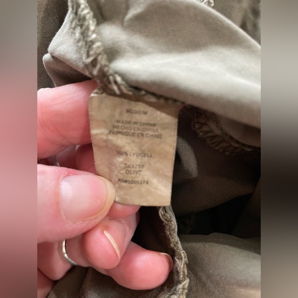 Thread & Supply Khaki Olive Green Midi Shirt Dress Medium - Picture 7 of 8